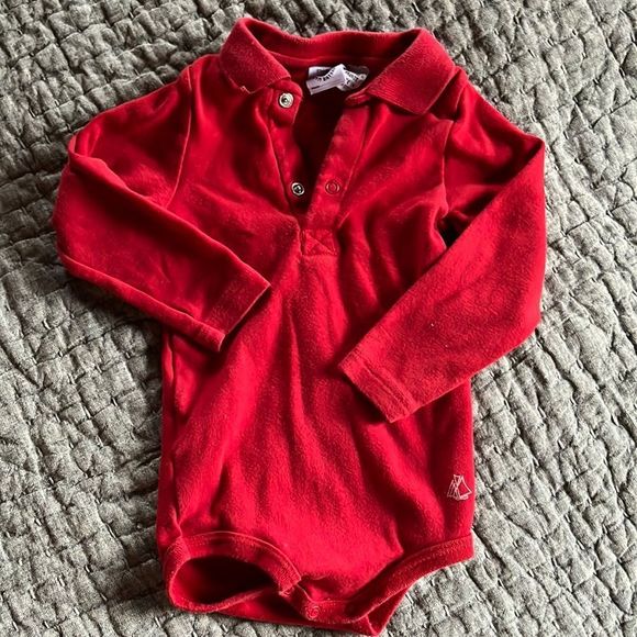 Baby Red Long Sleeve Polo - Picture 2 of 5
